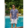 thumbnail image 3 of COOFANDY Men's Beach Shirts Short Sleeve Button Up Floral Summer Hawaiian Shirts for Men, 3 of 6