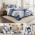 thumbnail image 6 of Quilts Twin XL Size, Coastal Shell Navy Blue Soft Comforter Bedding Set for Bed, Summer Ocean Shell Beach Lightweight Quilted Bedspread with Pillow Cover(2 Pieces) for All Season, 68x98 Inch, 6 of 9