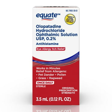 Equate Eye Itch Relief Antihistamine Eye Drops, Olopatadine HCL 0.2%, 3.5mL, Compare to Pataday Once Daily Relief Active Ingredient