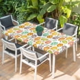 thumbnail image 2 of Easter Eggs Table Cloths for 3 Foot Rectangle Tables, Colorful Eggs Spring Flowers Leaves Retro Pastoral Patio Waterproof Elastic Fitted Tablecloths, Washable Rectangular Table Cover for Camping, 2 of 8