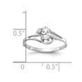 thumbnail image 2 of Auriga 14k White Gold 5x3mm Oval Cubic Zirconia AA Diamond Ring for Women Size- 6, 2 of 4