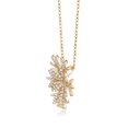 thumbnail image 4 of Keren Hanan 18K Yellow Gold Snow Flake Plated Silver Necklace 1.68 Ct Round White Zirconia, 4 of 6