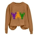 thumbnail image 4 of Baberdicy Haut à Manches Longues à Col Ras du Cou pour Femme à Imprimé Homard Brun Polyester, 4 of 4