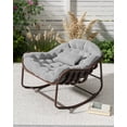 thumbnail image 3 of Oversized Outdoor Papasan Rocking Chair, Wicker Rattan Egg Lounge Chair with Durable Metal Frame, Comfortable Seating for Patio, Porch & Backyard, 3 of 7