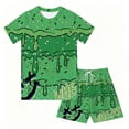 thumbnail image 4 of WhouRiu Boys Girls Summer Casual Outfits Kids Unisex Short Sleeve Ice Cream Graphic Tees Shorts Sets, 4 of 4