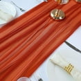 thumbnail image 4 of Ksopiavobs 10Ft Terracotta Table Runner Sheer Chiffon Like Rust Table Runner 29X120 Inch Rustic Decoration for Fall Thanksgiving Boho Wedding Bridal Shower Baby Shower Birthday Party Decor, 4 of 6