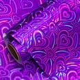 thumbnail image 1 of Rollo de papel de regalo LeZakaa con forma de corazón holográfico morado, 43 x 10 m, 1 of 7