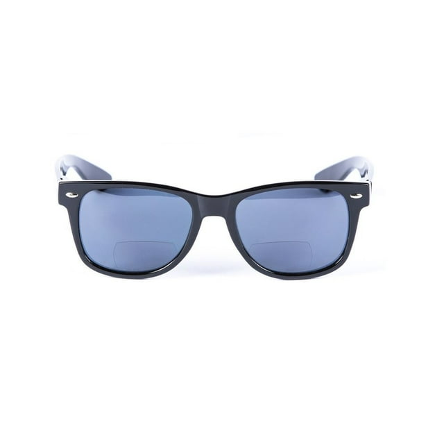 Lunettes de Lecture Bifocales Style Classique pour Hommes et Femmes Étui Rigide Inclus - Noir Lustré - 3,50