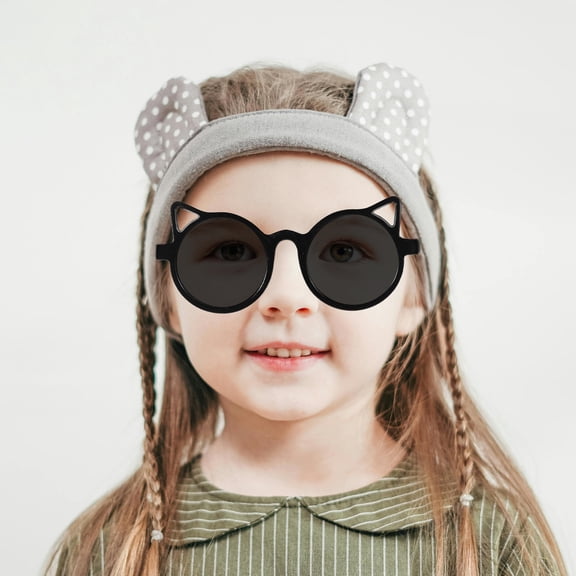LOLIPPYY Adorable Cat Ear Sunglasses for Toddlers Black Uv Protection Comfortable Design