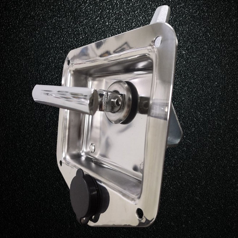 PAMINGONO 1Pack T-Handle Lock Latch Stainless Steel for Electrical Cabinet Dustproof 12.4x12.1x6.8Cm