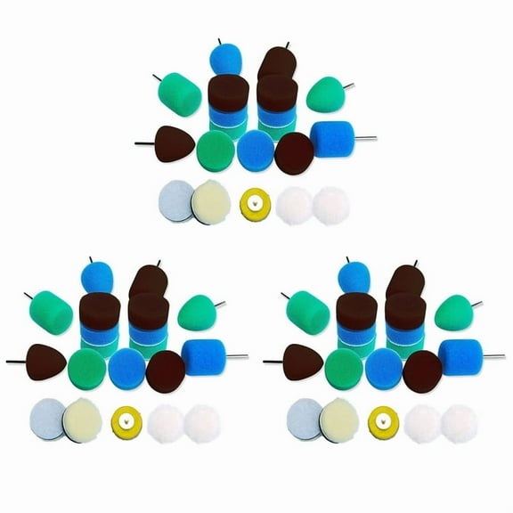 3X Detail Polisher Pad,Buffing Pad Kit for Mini Polisher Electric Drill Rotary Tool,Polishing Pad,3 set x polishing pads,blue & green & black