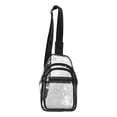 thumbnail image 1 of Correas ajustables para mayor comodidad, múltiples bolsillos para conciertos, viajes y aeropuertos, bolsa bandolera de PVC impermeable, 1 of 8