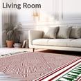 thumbnail image 2 of ODIKA 4'x6' Machine Washable Non-Slip Area Rug, Nordic Pine Tree Cane Stripe Holiday Corridor with Traditional Charm High Traffic Rug with Pad, Green, 632389, 2 of 8