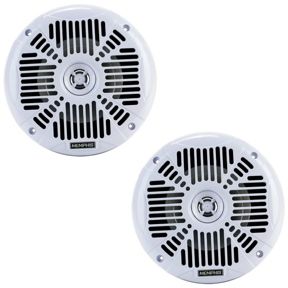 Memphis Audio MXA602SLW 6-1/2" Marine Coaxial Speakers w/ Blue LED - White