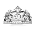 thumbnail image 2 of 925 Sterling Silver Cubic Zirconia Princess Heart Crown Tiara CZ Band Ring Sz 5, 2 of 2