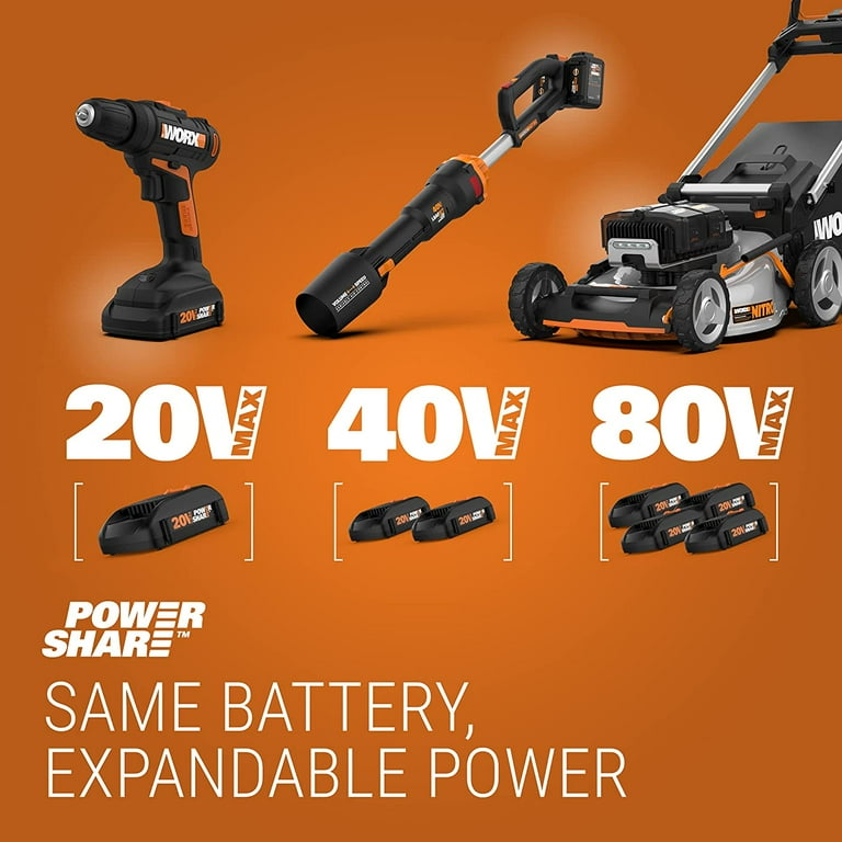 WORX WG545.6 20V 2.0Ah Cordless AIR Leaf Blower Battery and