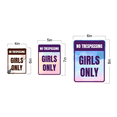 thumbnail image 6 of Portrait Round Plus No Trespassing Girls Only Door or Wall Sign | Colorful Business Signage (Sky Purple) - Medium, 6 of 7