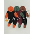 thumbnail image 7 of Infant Baby Boy 2 Piece Outfits Contrast Color Long Sleeve Hoodie Sweatshirt and Elastic Pants Set, 7 of 7