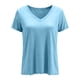 thumbnail image 5 of TaTaai Women's Summer V-neck Pullover Short Sleeve Pajama Top, Solid Color Fashion Casual Soft Breathable Loungewear Daily Home Blouse Gift, 5 of 5