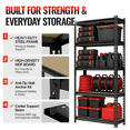 thumbnail image 6 of WORKPRO 2180LBS 5-Tier Storage Shelf, 36"W x 16"D x 72"H, Heavy Duty Adjustable Garage Shelving Unit for Garage, Home, Pantry, Black, 6 of 9