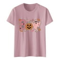 thumbnail image 2 of Clearance! HCURIBAD Shirts for Women, Women's Round Neck Long Sleeve Top Halloween Printed Casual Loose T Shirt, Womens Graphic Tees, Halloween Shirts for Women 1PC Top Pink 2XL, 2 of 6