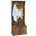 thumbnail image 1 of HOMCOM Hall Tree with Coat Rack, Storage and Sitting Bench, Rustic Brown, 1 of 10