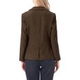 thumbnail image 3 of INSPIRE CHIC Corduroy Blazer for Women's Notched Lapel Long Sleeve Casual One Button Jacket with Pockets M Coffee, 3 of 6