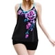 thumbnail image 2 of Trajes de baño para mujer, Trajes de baño para mujer, Traje de baño de mujer con camisola de tirantes y espalda descubierta con estampado tie-dye de color contrastante, 2 of 7