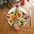 thumbnail image 2 of GZHJMY Butterflies Sunflower Pink Cloth Napkins Washable Reusable Polyester Dinner Napkins 20 x 20 Inch for Home Weddings Parties Holiday Table Napkins Set of 6, 2 of 7