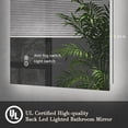 thumbnail image 4 of 72x32 LED Bathroom Mirror, 24V Ultra Bright Backlit Vanity Mirror, Anti-Fog & Shatterproof Tempered Glass, CRI 95+, 4 of 13