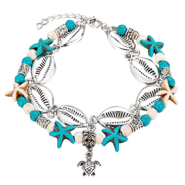 Tobillera con perlas y estrella para mujer, joya de regalo con personalidad