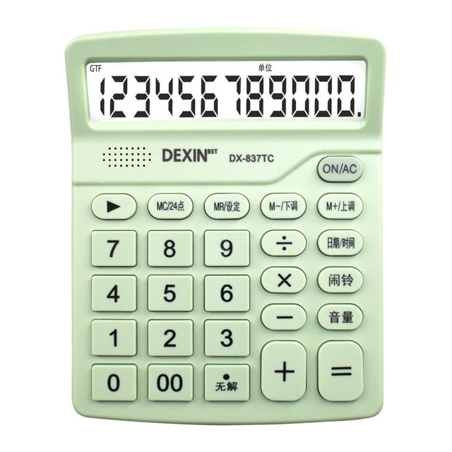 Bamboohart 12-Digit Large Display Desktop Calculator with Big Button Design and Musical Alarm Function