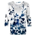 thumbnail image 3 of TIMIFIS Womens Tops 3/4 Sleeve Casual Loose Fit Tunic Tops Scoop Neck T-ShirtFall, 3 of 4