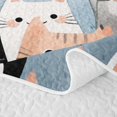 thumbnail image 5 of Erosebridal Cartoon Cat Twin Quilt Set,Multi Kitten Cute Twin Coverlet Set For Girls,2pcs, 5 of 7