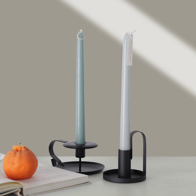 candelabros vintage de hierro forjado con asa y bandeja, candelabro retro, decoración de mesa para el día de San Valentín, Navidad, Halloween, ceremonia de boda, cumpleaños, negro