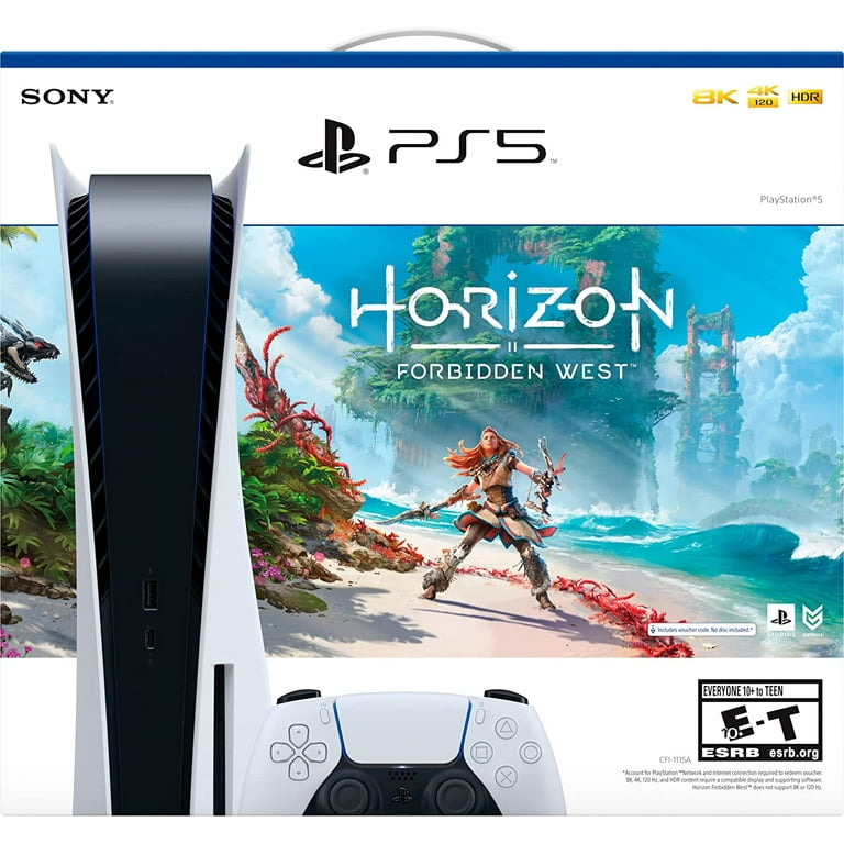 blandt sundhed dæmning Sony Playstation 5 PS5 Disc Version Gaming Console Horizon Forbidden West  Bundle - 16GB GDDR6 Memory, 825GB SSD, 4K Blu-ray player, WiFi 6, BT 5.1,  Ethernet,4K and HDR,Tempest 3D AudioTech,HDMI cable -