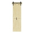 thumbnail image 3 of 25'' x 84'' Bifold Barn Doors and Hardware Included, Unfinished Natural Pine Wood Pre-assembled Solid Core Panels & Bi-fold Barn Door Hardware Kit, K Frame-Fit Max Opening 24in x 84in, 3 of 9