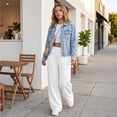 thumbnail image 5 of Nestiefly Womens Wide Leg Sweatpants Baggy Casual Drawstring High Waisted Lounge Athletic Sweat Track Pants with Pockets White S, 5 of 7