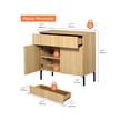thumbnail image 5 of 31.5" Reeded Accent Cabinet with 2 Doors and Drawer, Modern Credenza Storage Cabinet with Metal Legs for Living Room, Kitchen, Dining Room, Hallway, 5 of 8