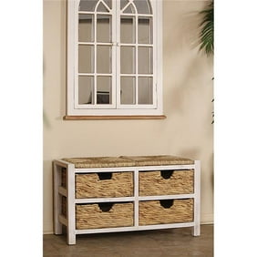 Heather Ann Creations W22300 Blkn Vale Seagrass Top Storage Bench
