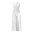 thumbnail image 3 of CHICTRY Kids Girls' Contemporary Lyrical Dance Dress Sleeveless Leotard Split Maxi Skirts White 6, 3 of 7