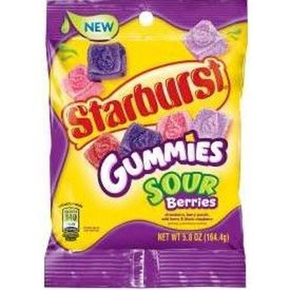 Starburst Sour Berries Gummies, 5.8 Ounce Peg Pack 12 per case