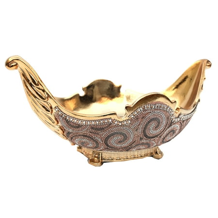 

CoSoTower Chrome Plated Crystal Embellished Ceramic Fruit Platter