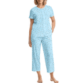thumbnail image 4 of UVN Womens Pajama Sets Short Sleeve Button Down Tops and Capri Pants 2 Piece Outfit Soft Pjs Sleepwear Loungewear with Pockets, 4 of 9