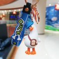 thumbnail image 3 of Duck Keychain Duck Keychain Cartoon Wry Neck Flower Decor Wrist Strap Clear Texture Keys Storage Colorful Shoulder Bag Decoration Car Keyring Car Decor Stuff, 3 of 6