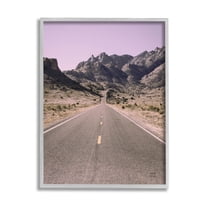 Stupell Industries Endless Desert Canyon Road Purple Sky Photograph Gray Framed Art Print Wall Art, Design by Nathan Larson