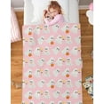 thumbnail image 4 of Pink Halloween Throw Blankets, Cartoon Ghosts Pumpkin Black Cats Soft Fleece Blanket Decorative for Home Sofa Couch Chair Living Bedroom,30x40 Inches,, 4 of 6