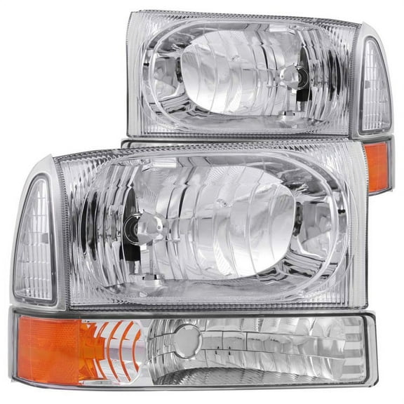 ANZO USA 111081 99-04 SUPER DUTY/00-04 EXCURSION HEADLIGHTS CHROME WITH CORNER AMBER