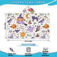 thumbnail image 2 of Halloween Cute Trick or Treat Characters Hooded Bath Towel，50"x30" for Ages 3 To 12 Kids, Quick Dry Lightweight Soft Microfiber Hood Beach Towel Cover Up for Kids, 2 of 7
