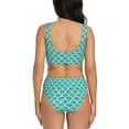 thumbnail image 3 of Kdxio Aquamarine Glitter1 Print Women's 2 Piece High Waisted Wrap Spaghetti Strap Summer Swimsuit Bikini Set-X-Large, 3 of 7